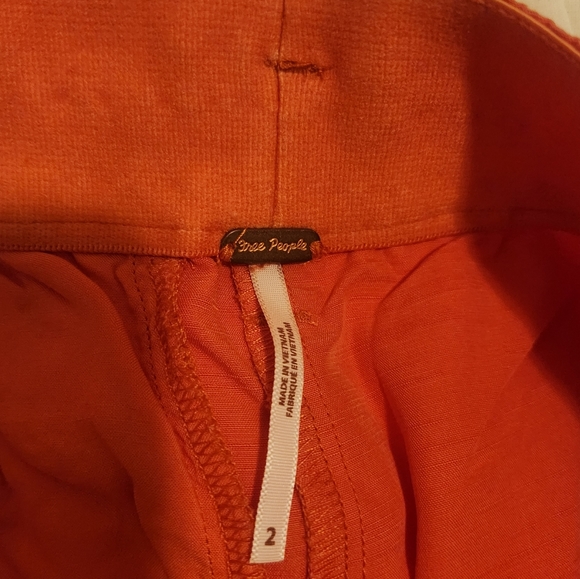 Free People Nothing to Say Pleated Trouser Orange NWOT - Picture 13 of 14
